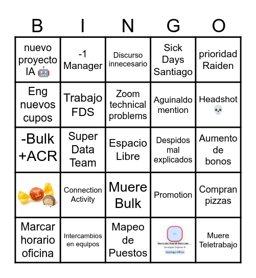 Chile Tech All Hands Bingo Card