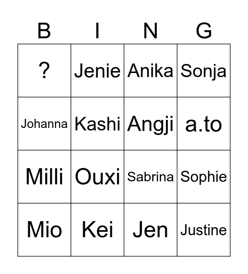 K-Pop Party Bingo Card