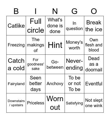 To B or Not to B...ingo Bingo Card