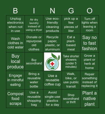 Sustainable Saturday Bingo Card
