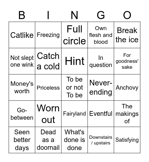 To B or Not to B...ingo Bingo Card