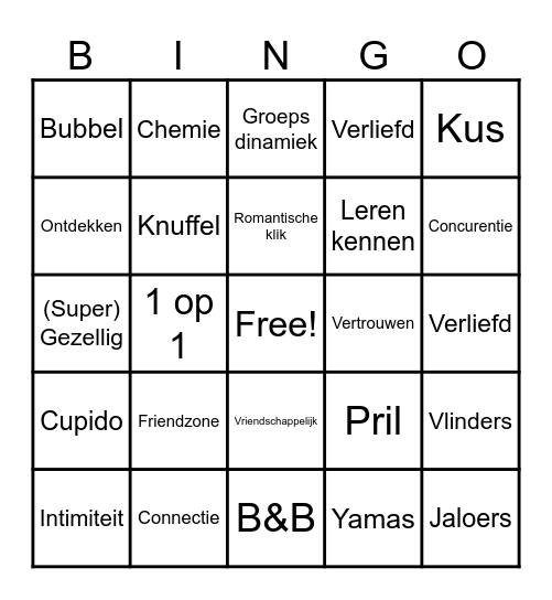 B&Bingo Card