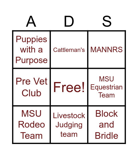 Welcome Back Bingo Card