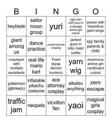 anyc Bingo Card