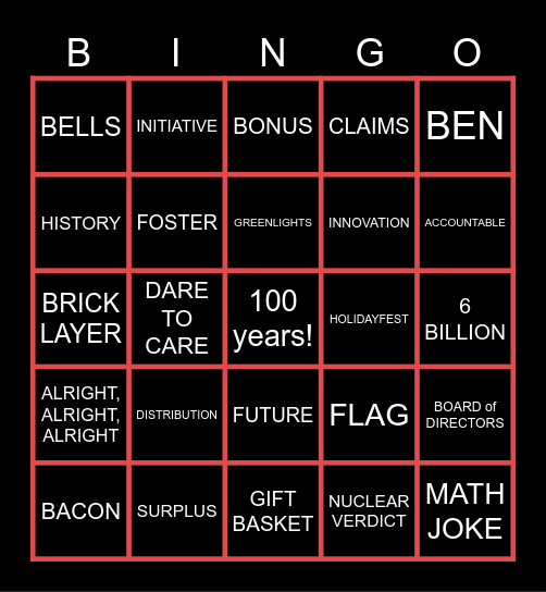 Acuity 100 years pt 2 Bingo Card