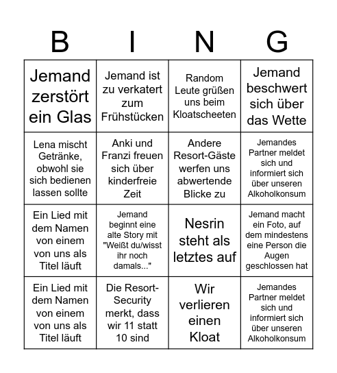JGA Lena Bingo Card
