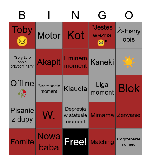 Mera bingo Card
