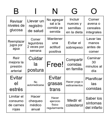 Bingo por el corazón Bingo Card