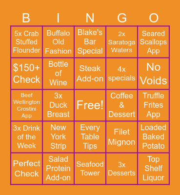Server Bingo Card