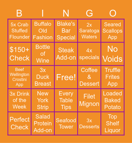 Server Bingo Card