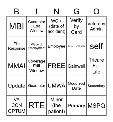 Skills Day Bingo Card