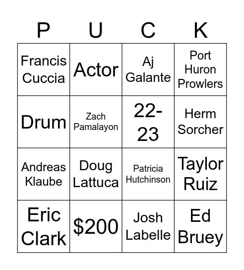 Hattricks Bingo Card