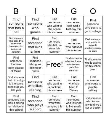 Get to Know Your Roundtable Bingo Card