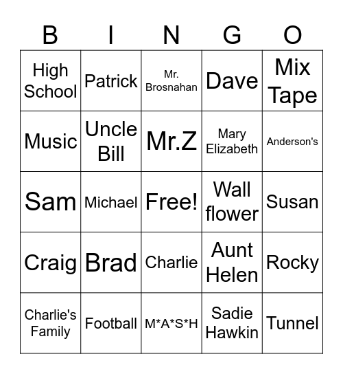 The Perks Of Being A Wallflower Bingo Card