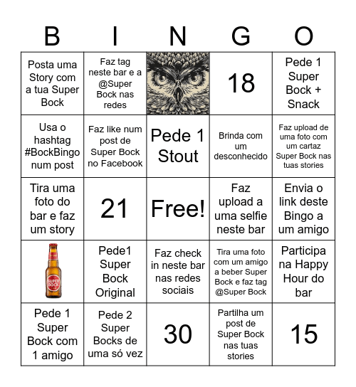 Bock n Bingo Card