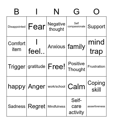 Wellness Bingo Card