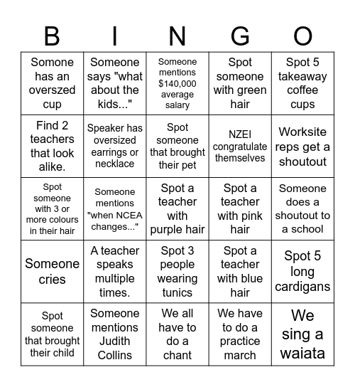 PUM 2025 Bingo Card