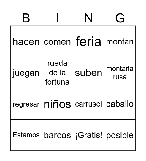 La feria Bingo Card