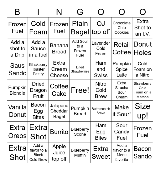 Black Out Bingo Card