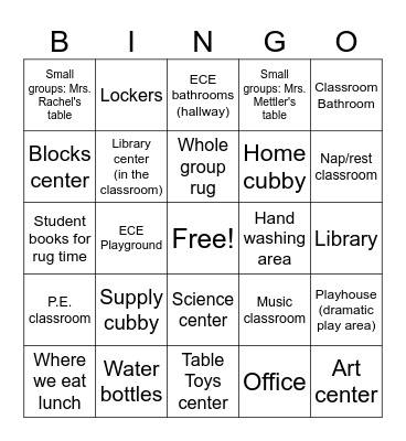 Back to School Night BINGO! Bingo Card