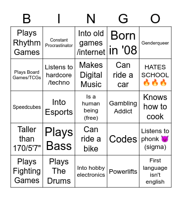 bg-bingo! Bingo Card
