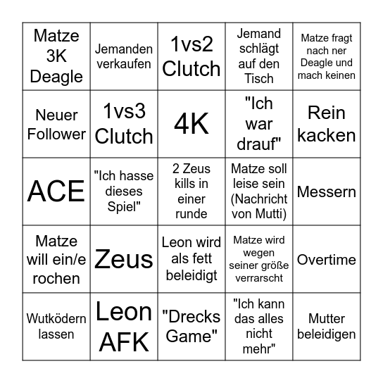 Bingo im Team Bingo Card