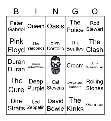 British Invasion Bingo Card