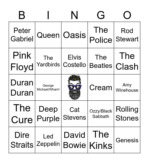 British Invasion Bingo Card