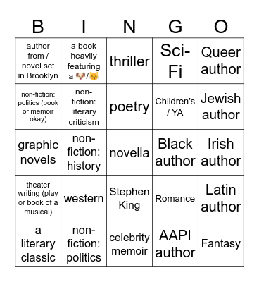 Book Bingo | Fall 2025 Bingo Card