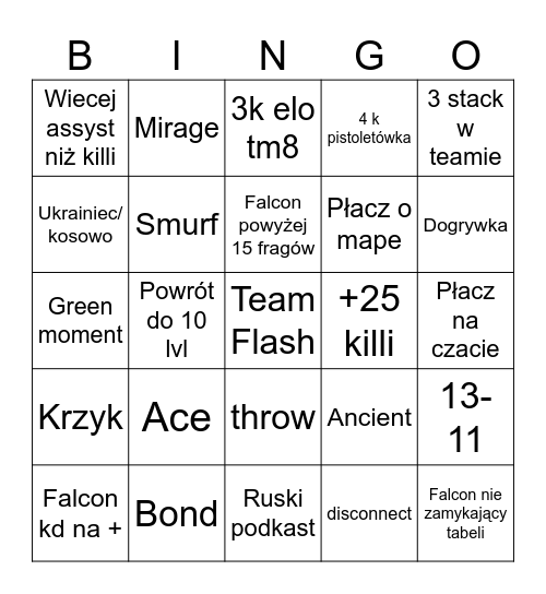 gg Bingo Card