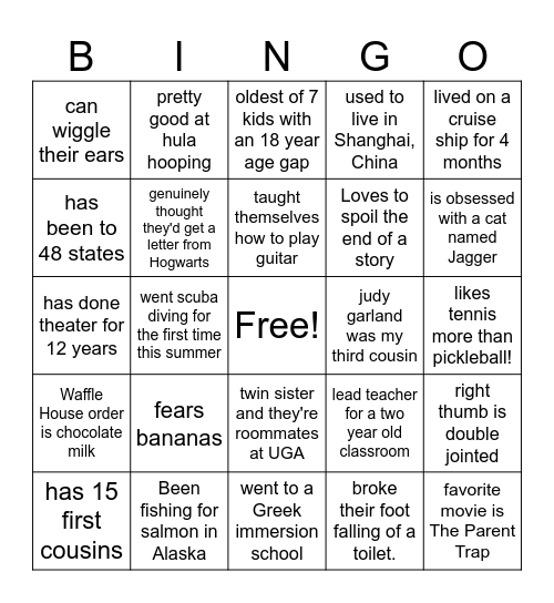 Find Someone Who... Bingo! Bingo Card