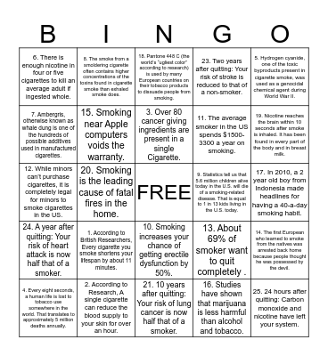 SMOKEOUT Bingo Card