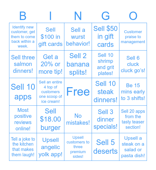 August 22-29 Bingo Card