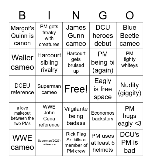 PEACEMAKER S2 Bingo Card