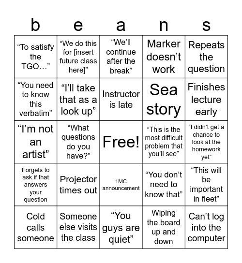 bingo Card