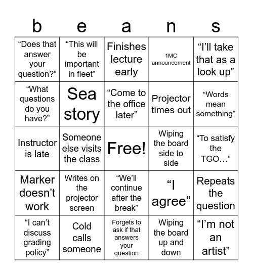 bingo Card