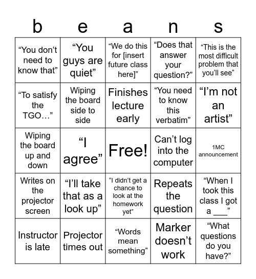 bingo Card