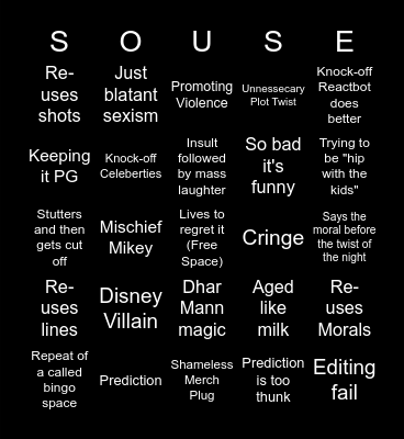 DDDhar Mann Bingo Card