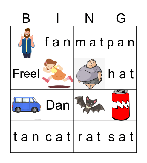 -at and -an bingo Card