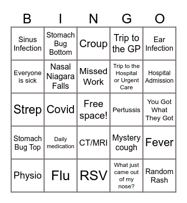 2025 Respiratory Season Bingo Card