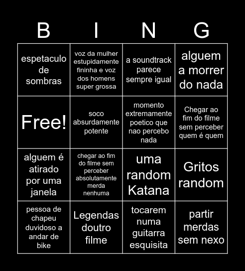 Cinema japones de 1966 Bingo Card