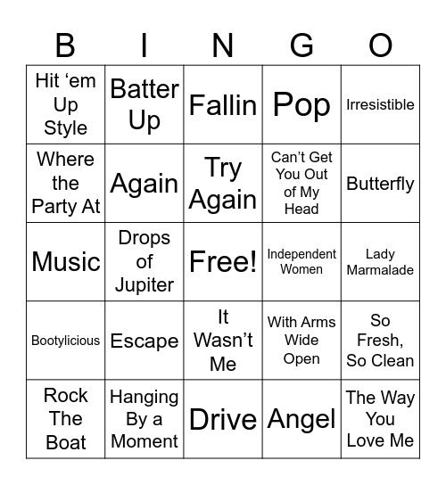 Picture It…. Middle School 2001 Bingo Card