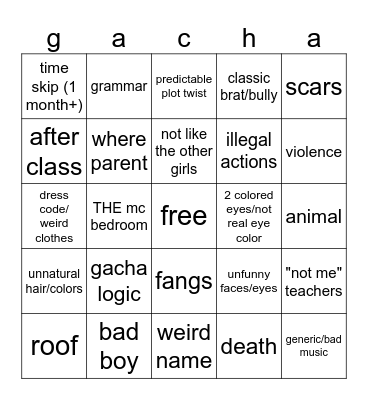 yay Bingo Card