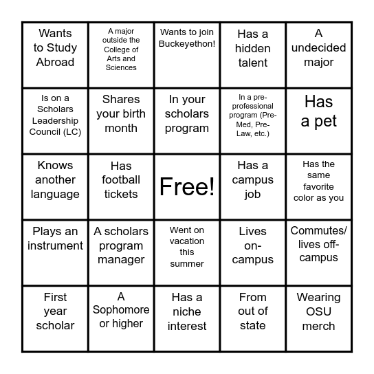 Bingo Card