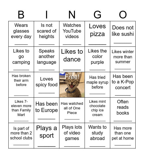 Find Someone Who... Bingo Card