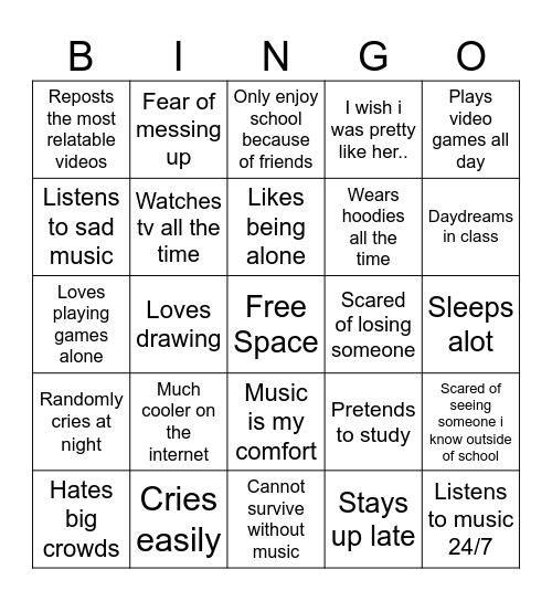 Real Bingo Card
