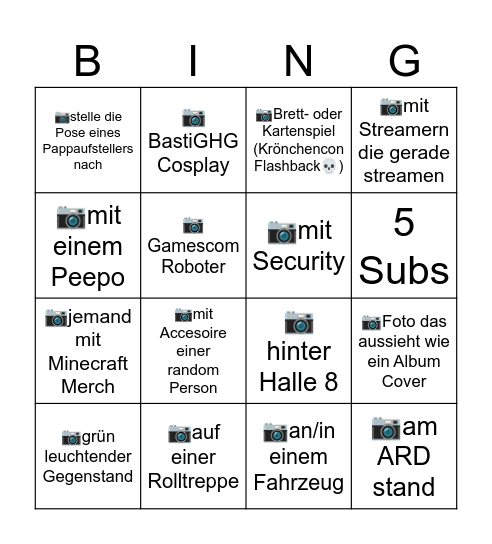 Gamescom Bingo Card