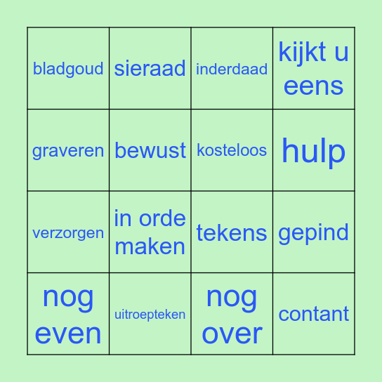 "Kunt u dat even voorlezen?" Bingo Card