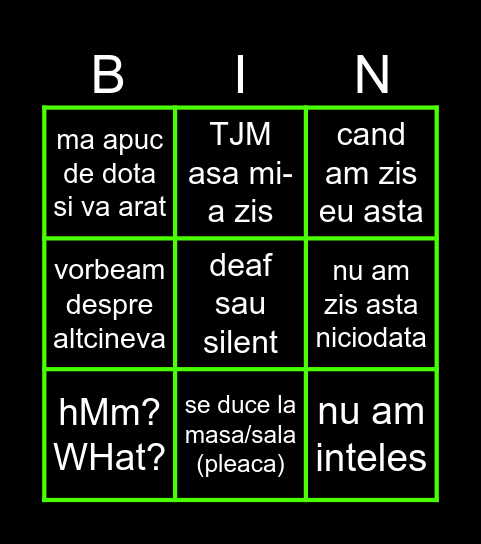 burringo Bingo Card
