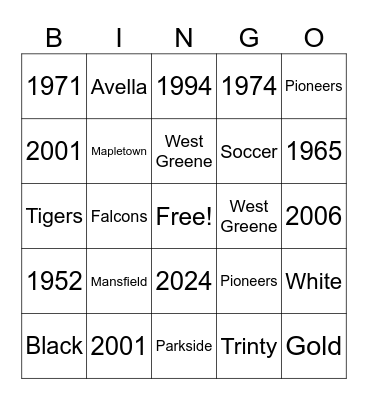 Back to School Bingo Card